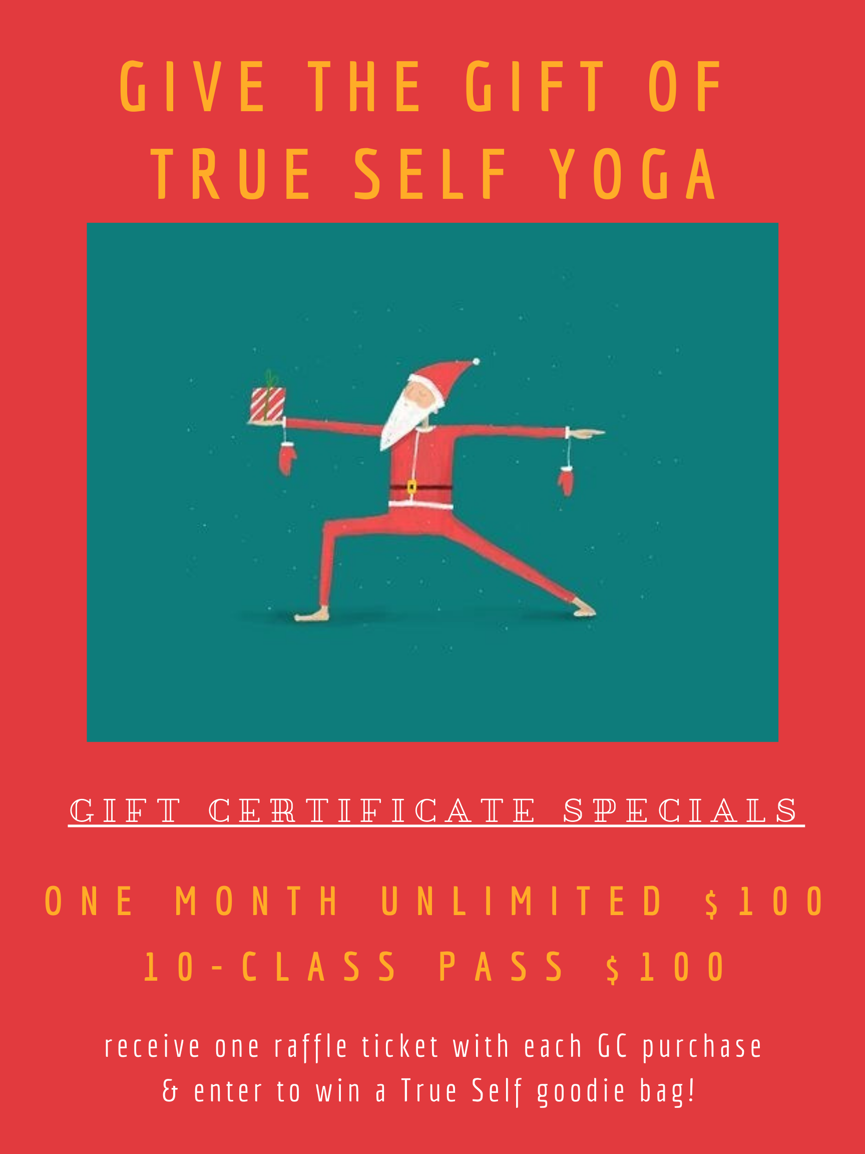 True Self Holiday Gift Card! - True Self Yoga