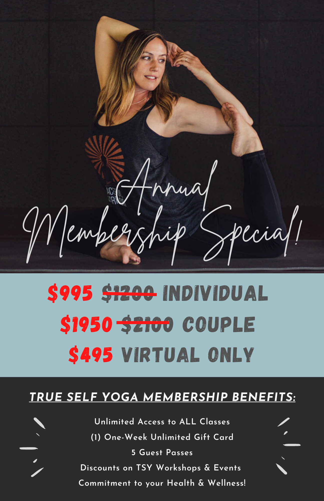 Annual Membership Special True Self Yoga