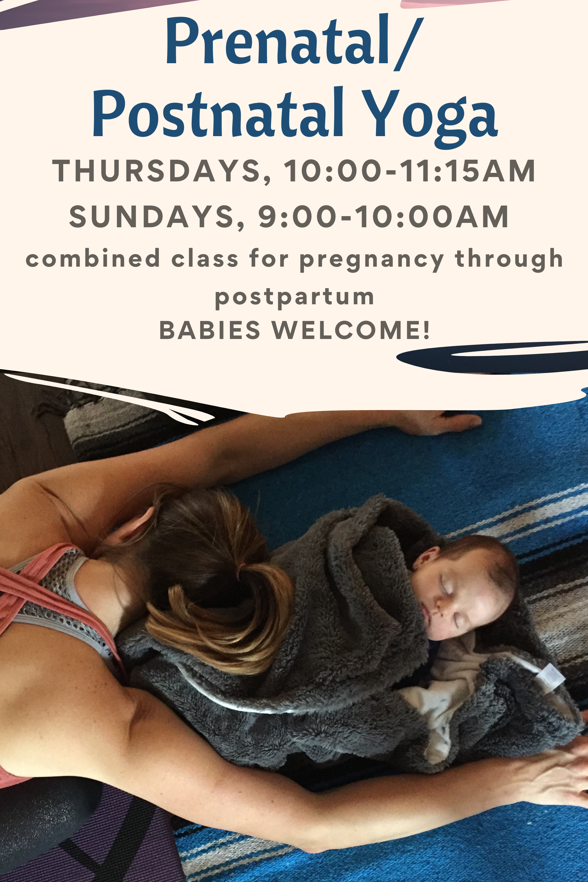 Bring your baby bump to Prenatal Yoga or your little bundle of joy to  Postnatal Yoga. Prenatal Yoga is every Friday @ 10:00 AM &…